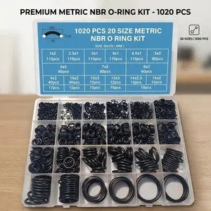 Nitrile Rubber O-Ring Kit, Heavy Duty Automotive Repair Seals, Oil & Heat Resistant, Ideal for Faucets, Pipes, Air/gas Connections
