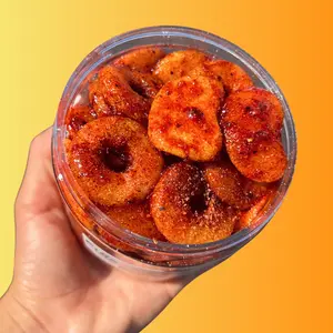 PIÑA-MANGO MIX Chamoy Candy - Chilitos Sweet, Sour & Spicy Chili Snack - Mexican Pineaple & Mango Flavored Gummy Candy for All Ages, Authentic Dulces Mexicanos Enchilados, Candy Jars with Tamarindo Pulp Chamoy