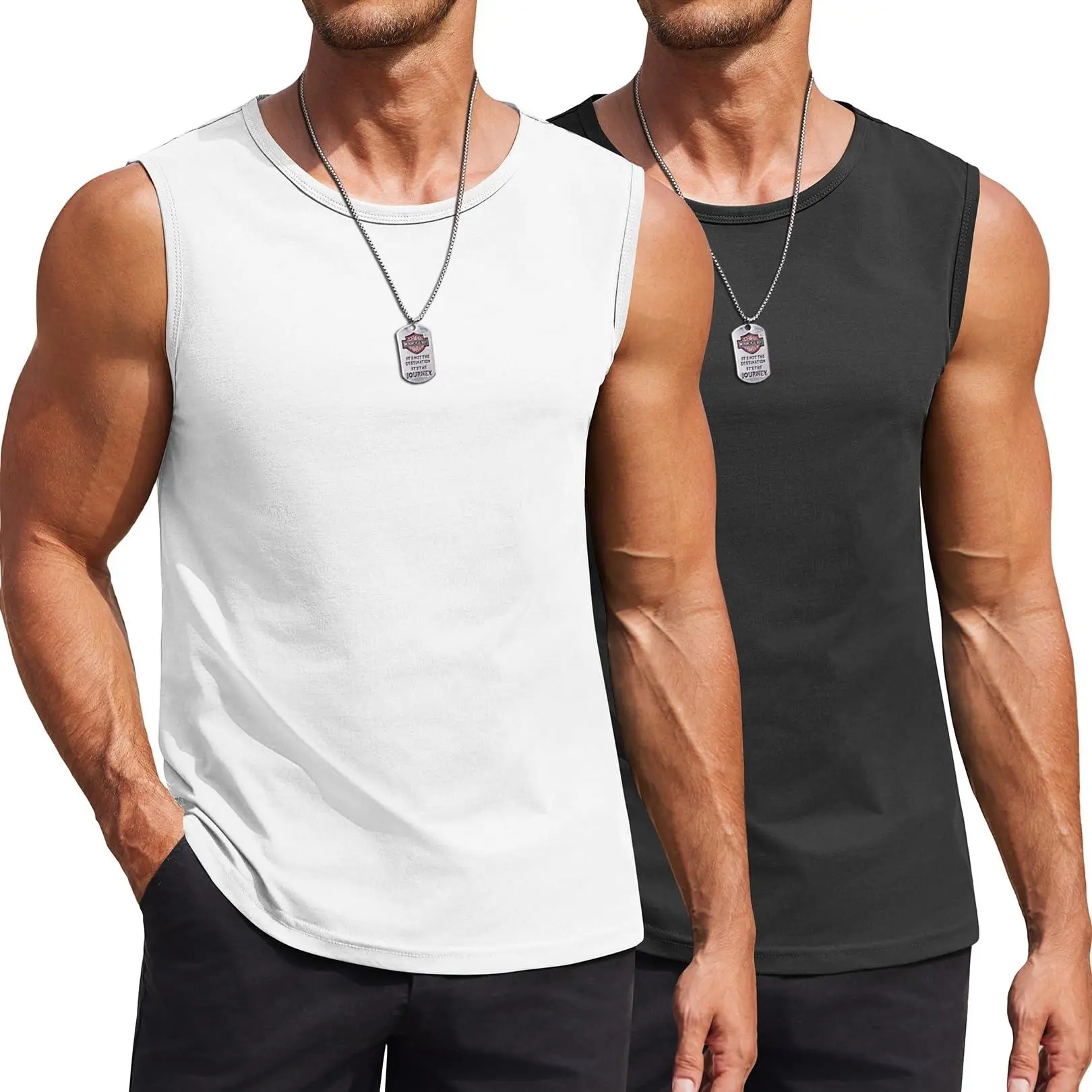 COOFANDY Men's Workout Tank Tops Dry Fit Pack Sleeveless Muscle Gym Shirts Stretch Bodybuilding Tee