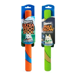 Chuckit! Ultra Fetch Stick 2 Pack - Medium Fetch Toy for Interactive Games, Durable & Photoluminescent Max Glow Stick for Day & Night Play
