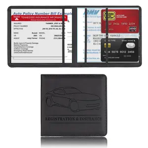 Car Registration & Insurance Holder for Summer Gift, 1 Count Solid Color Car Insurance Profile File Sleeve Holder, Driver's License Sleeve, Summer Travel Car Interior Accessories, Car Accessories, Wallet, Organizer