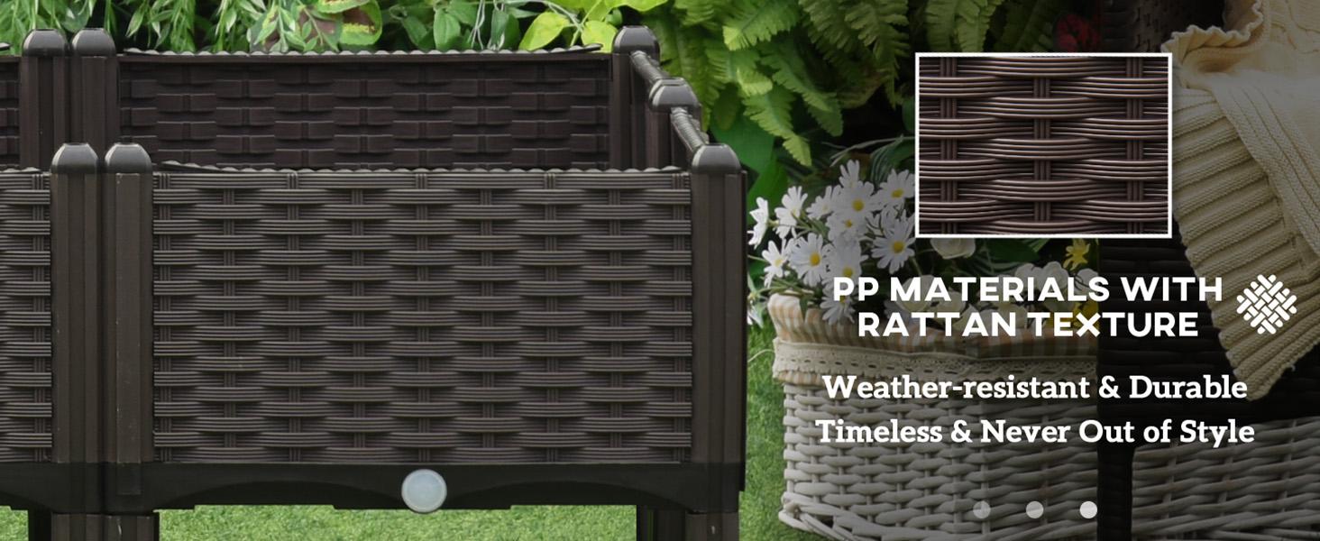 Plastic raised garden bed, 3 raised planters with legs, height 14.5inch, used for growing vegetables, fruits, flowers, and herbs both indoors and outdoors