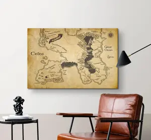 Throne of Glass Unframed Poster, Erilea World Map Poster, Inspired by Thorne of Glass Map Canvas, Fantasy Map, Acotar Map Print, Cartography Art, Vintage Bookish Decor, Fantasy Art Print, Book Lover Gift, Literary Poster, Fantasy Book Lover Decor