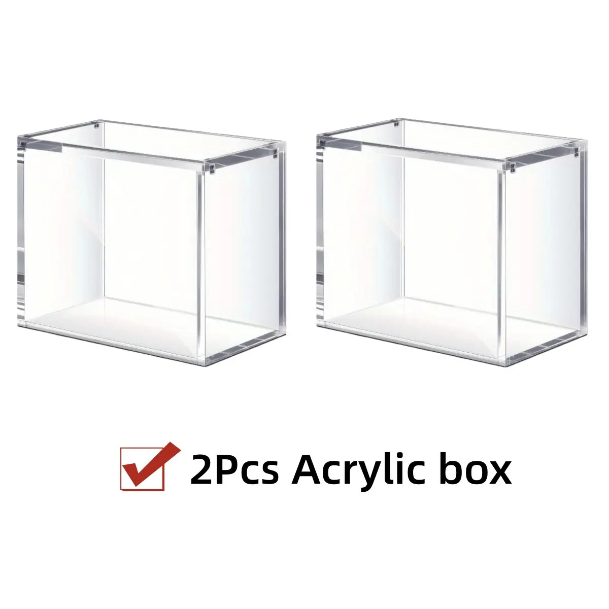 2pcs 13.7cm Transparent Stackable Display Boxes, Magnetic Seal Acrylic Card Storage, Compatible with Booster Box, Sports Memorabilia, Trade Card Box