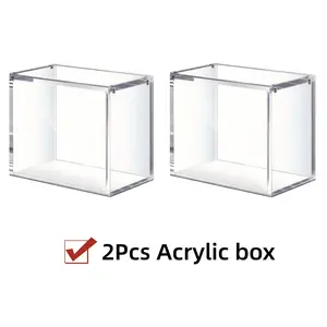 2pcs 13.7cm Transparent Stackable Display Boxes, Magnetic Seal Acrylic Card Storage, Compatible with Booster Box, Sports Memorabilia, Trade Card Box