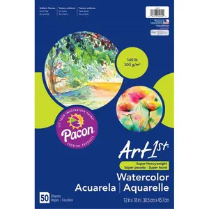 Dixon Ticonderoga Pacon  Watercolor Paper, White - 50 Sheets