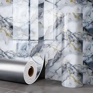Marble-look tile wall stickers, thick self-adhesive panels for kitchen, bathroom, Living room. Waterproof, moisture-resistant aluminum-plastic board with high-resolution laminated finish and XPE backing. Easy to install, ideal for bathroom