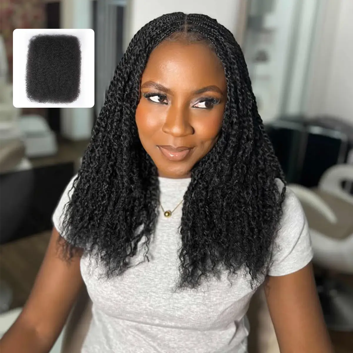 3 packs Noble Glueless Afro Kinky Curly Synthetic Hair Extensions - Afro Curls, 45-55g Locs & Braids Weave, Natural-Looking Fiber, Twist-Ready Pieces, Volume Boost, Back to School Fashion Accessory