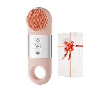 KangGlow Facial Cleansing Brush with Red & Blue LED Light Therapy IPX7 Waterproof Gentle Heat Cooling Vibrations Sensitive Skin Soothing Ergonomic Design Exfoliating Face Scrubber for Acne Treatment and Daily Skincare