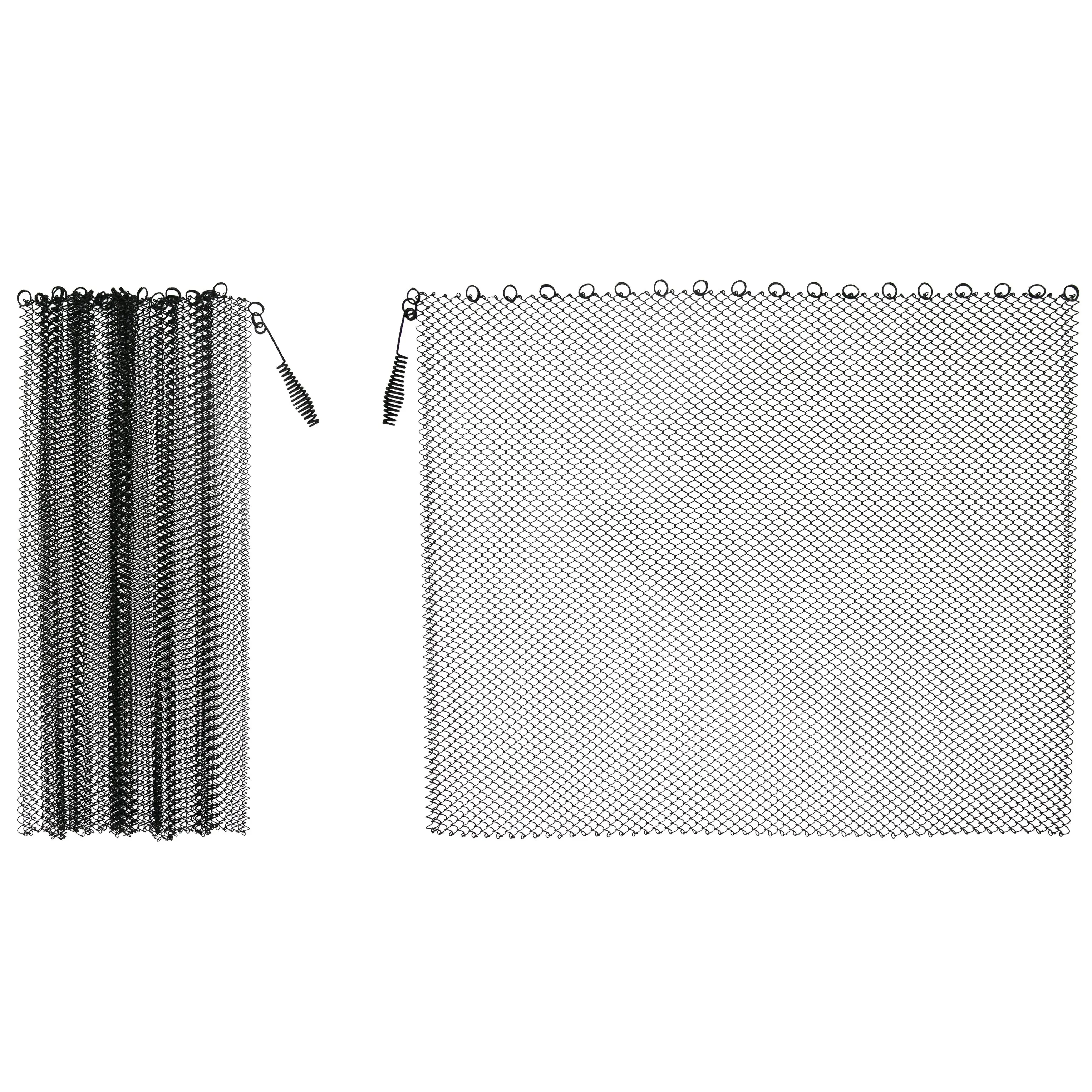 20" Fireplace Mesh Screen Curtain - LegendFlame® (SP62-20) | Two 24" Wide Panels, Black Matte