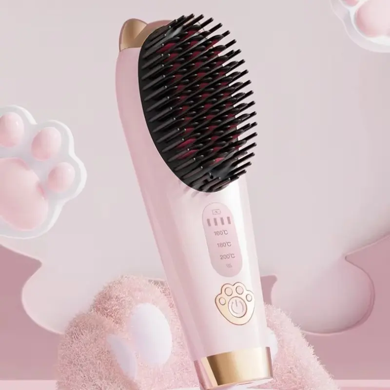 USB Charging Portable Hair Straightener, Wireless Hair Straightener with LED Display and Metal Coating, Ion Technology, Cordless Straightener
