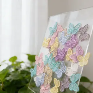 10-Piece Embroidered Mesh Butterfly Appliques, Mixed Color Fabric Patches for DIY Crafts, Clothing Accessories & Decoration