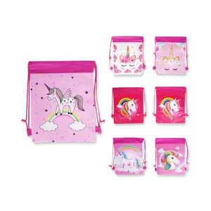 SET of 12 Pink Drawstring Backpack