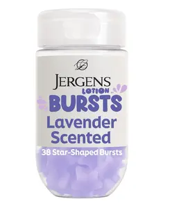 Jergens Lavender Lotion Bursts, Squishy Star-Shaped Moisturizer Bursts, 38 Ct