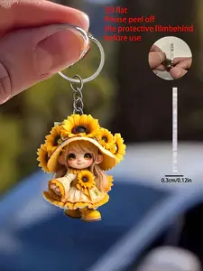 2D Flat Acrylic Keychain (Sunflower Muse) - Fashion Acrylic Decorations, Creative Thanksgiving Designs, Perfect Gifts for Friends Who Love Decorations, Home and Holiday Decorations, Birthday Parties, 2D Flat