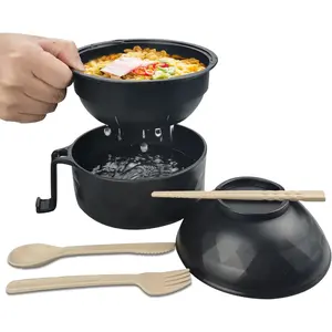 HOHAOO Ramen Cooker Ramen Bowl Set with Chopsticks 33oz Microwave Noodle Bowl College Dorm Room Essentials for Girls for Boys Apartment Essentials-White