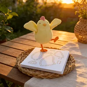 Mini Chicken Patchwork Sewing Template | Finished Product Size Approximately 11cm High, Plastic Craft Quilting Template, Cream Color