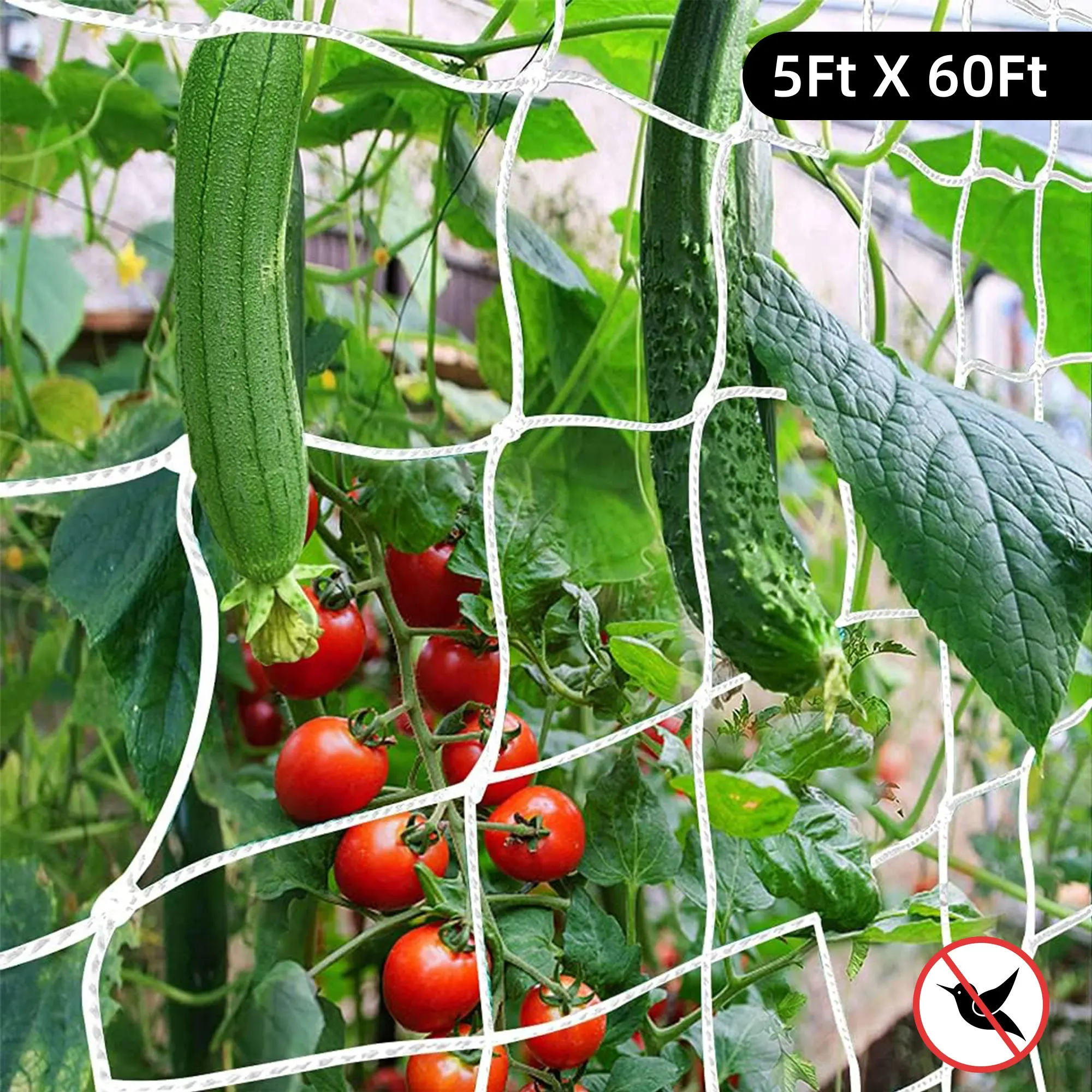 Humwam Heavy Duty Trellis Netting (5ft x 60ft) - Garden Plant Grow Net, Outdoor & Backyard Garden Accessories for Climbing Plants, Cucumbers,campingessentials,outdoorfurnitureset,campinggear
