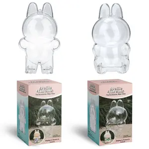 Labubu  PC Acrylic Hard Case Bundle for Have a Seat & Macaron Figures - Crystal Clear Display Box with Dustproof-BY&Scratch-resistant Feature for Art Collectors (Excluding dolls)-BY