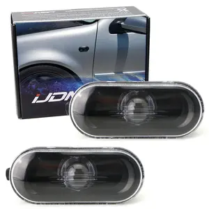 iJDMTOY Black Euro Fender Side Marker Repeater Lamp Lens For Volkswagen 1999-04 MK4 Golf Jetta Bora, 1998-04 B5/B5.5 Passat, 1999-03 GTI R32, 1998-03 Beetle