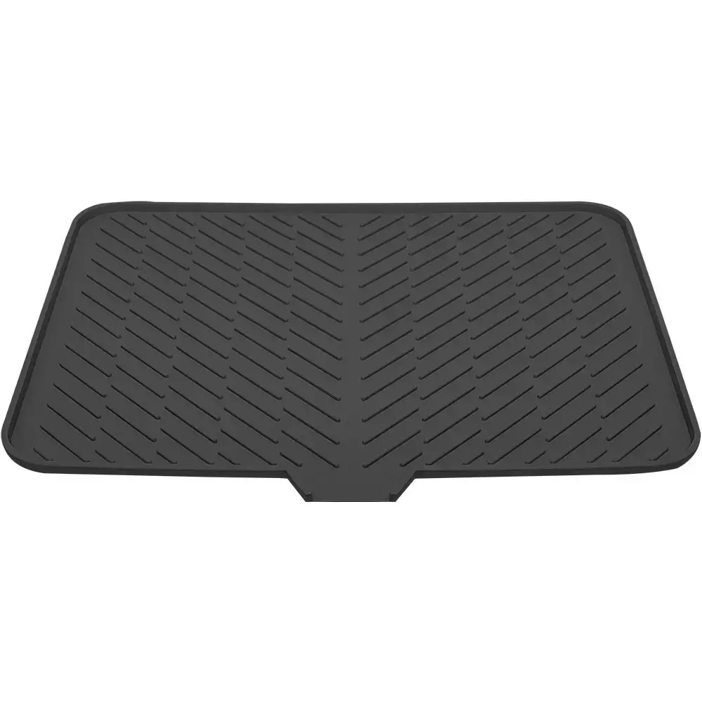 Luxet Flexible Silicone Sink Mat Draining Board (23.6 x 17.7 inch Large Size), Compact Shape, Durable, Waterproof, Sturdy with Built-in Drain Lip, Hygienic, Easy-to-Clean Tray for Surface Protection