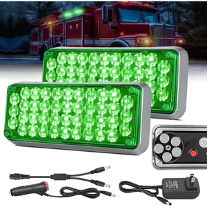 Nilight 2PCS 42LED Green Wireless Magnetic Strobe Lights Portable Light Surface Mount Waterproof 5 Patterns for 12V 24V Cars Trucks Van Off Road Vehicles ATV