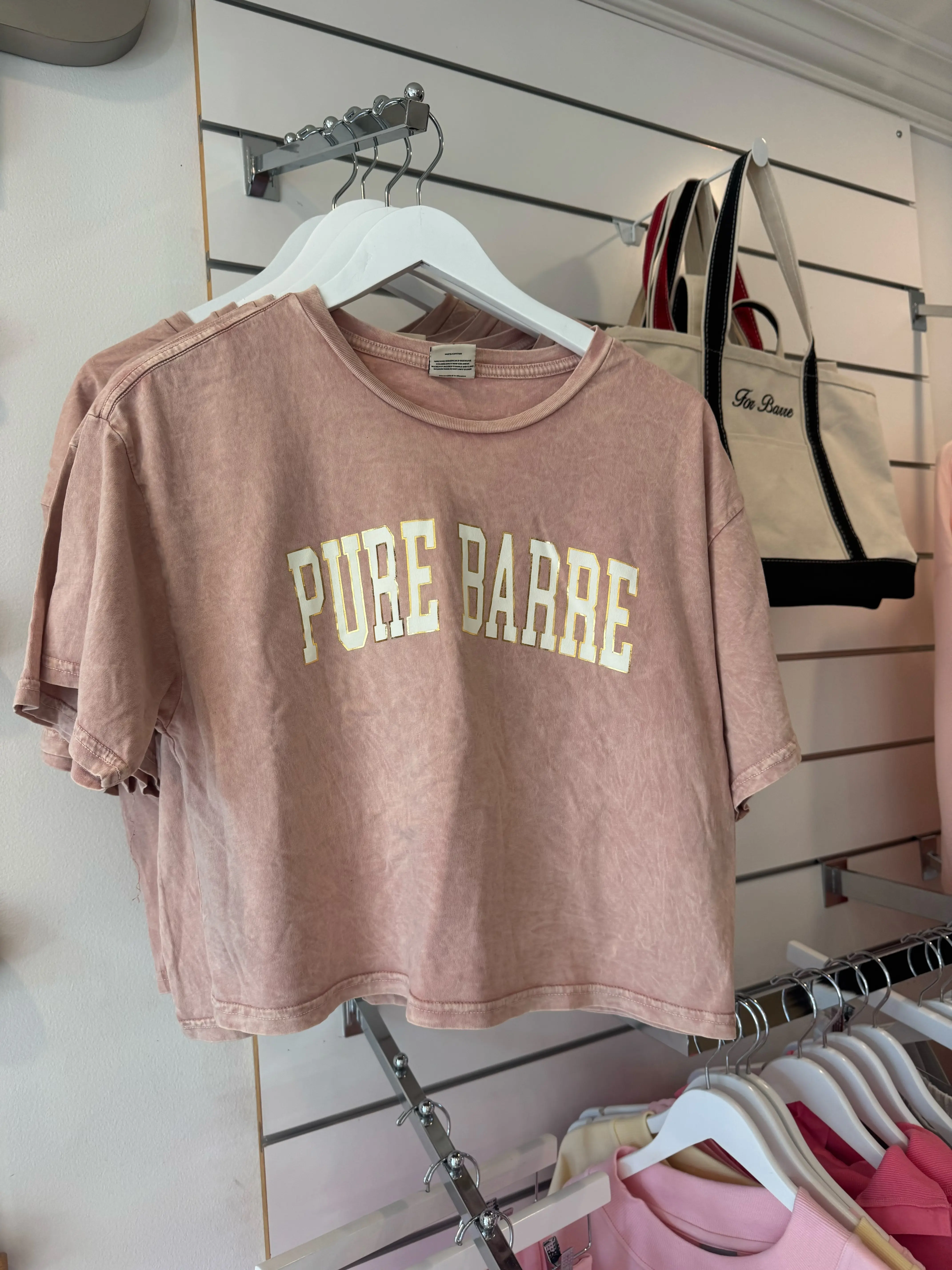 Pure Barre Cropped Tee | Blush Pink Graphic T-Shirt | Relaxed Fit