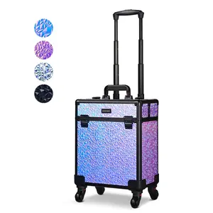 Byootique Mermaid Cosmetology Rolling Case Makeup Case