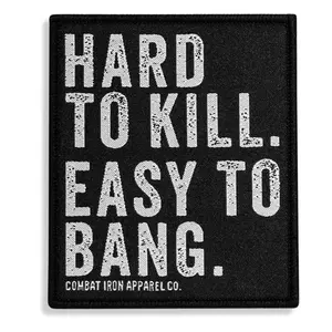 Combat Iron Original Hard To Kill Easy To Bang Velcro Patch 3" Heavy Duty PVC Hook Backing No Fade Design