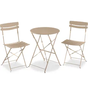 Best Choice Products 3-Piece Small Bistro Set, Folding Patio Furniture Set of 2 Chairs and Table