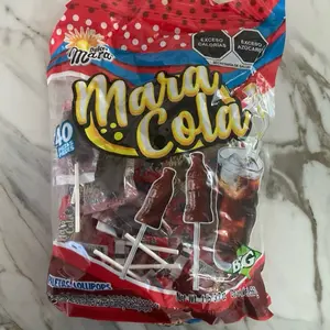 MARA COLA - Cola Flavored Acidulated Hard Candy Lollipops / 40 pieces Bag