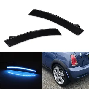 2PCS Smoked Lens Ice Blue LED Rear Side Marker Lights For Mini Cooper R50 R52 R53 2002 2003 2004 2005 2006 Replace OEM MC2860101, MC2861101