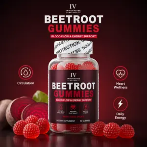 INNOVAVIBE Edible Beet Root Berry Flavor Chewable Gummies, Self-Care Gummy Supplements with Vitamin C-B12, Nitric Oxide Support for Healthy Circulation & Daily Energy, Vegan, Non-GMO, 60 Count, Health & Fitness Friendly