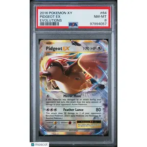 2016 POKEMON XY EVOLUTIONS #64 PIDGEOT EX PSA 8