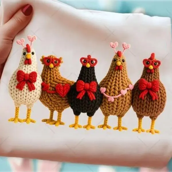 Chicken Valentine DTF Transfer Ready to Press