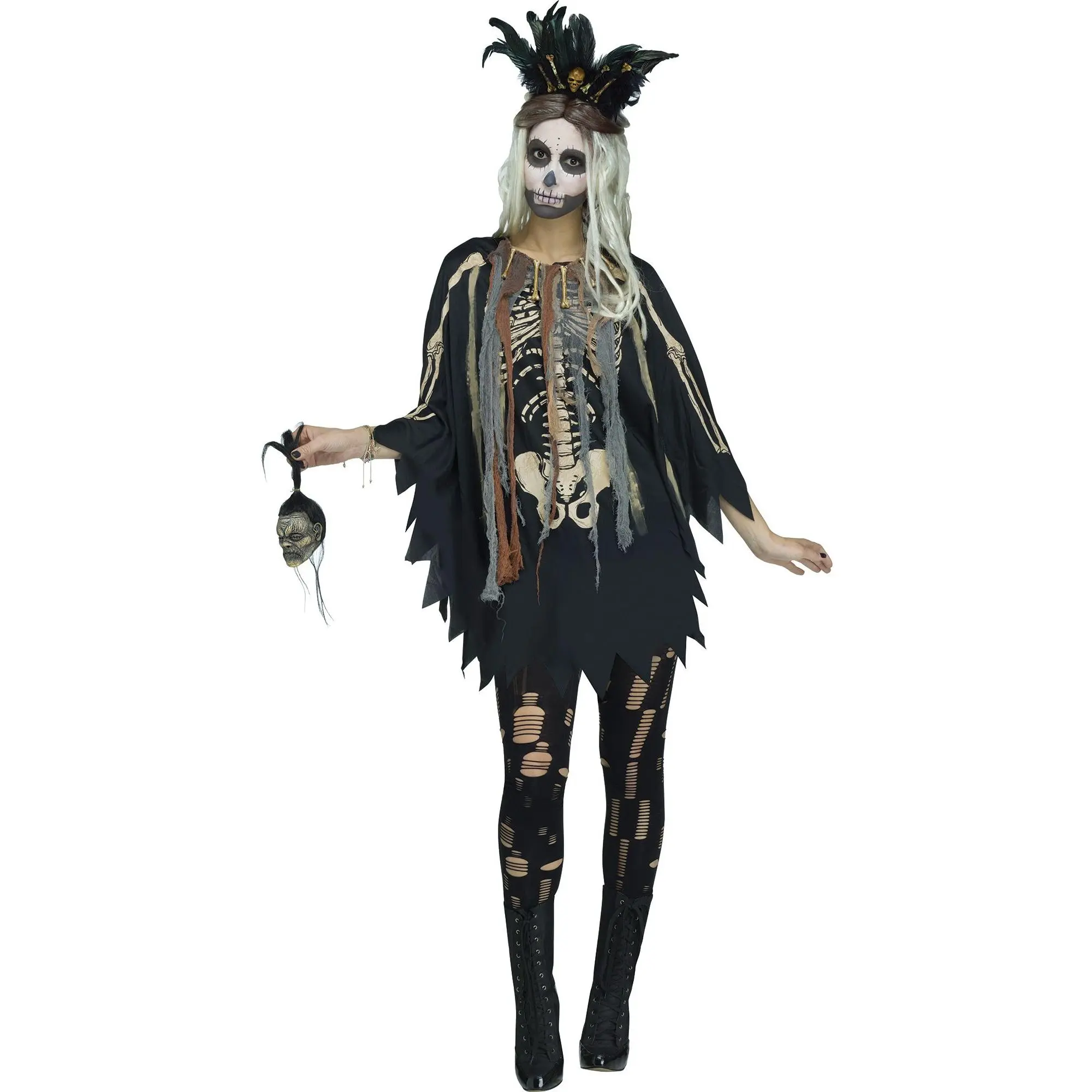 Adults Voodoo Witch Doctor Costume Poncho