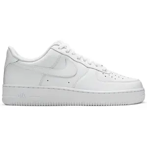 Nike Air Force 1 Low '07 White Leather Fashion Sneakers 100% Authentic All-White Leather Trainer Shoes Stylish Basketball Shoes, Sports Shoes