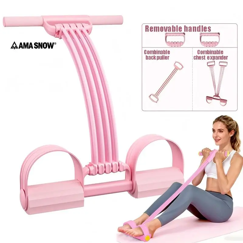3-in-1 Multifunction Pedal Resistance Band, Elastic Pull Rope Fitness, Full-Body Workout at Home Gym, Exercise Sit-up, Yoga, Abdominal Training