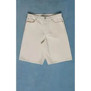 Pacsun Men's Austin Extreme Baggy Jean Shorts Patch Cream