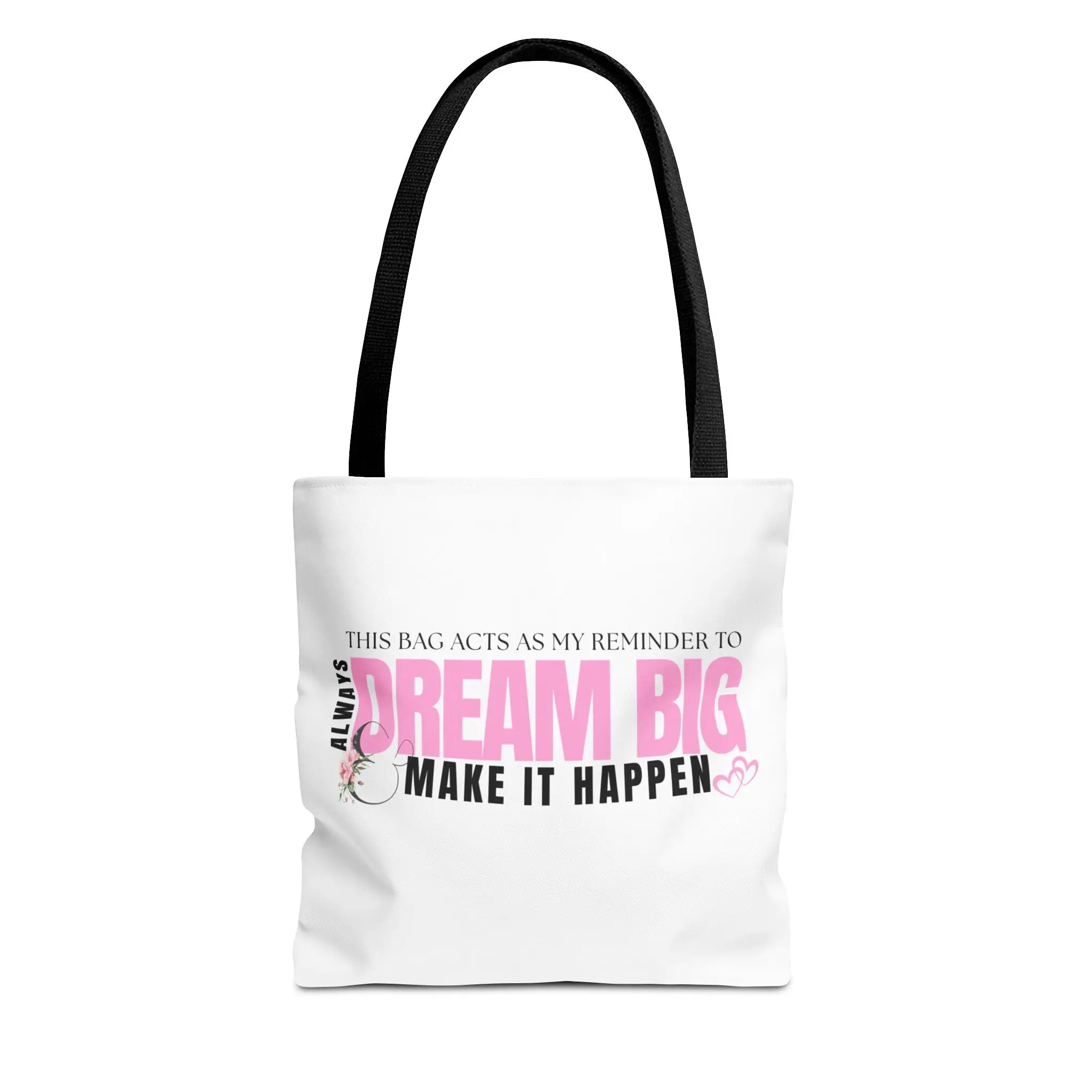 "Dream Big" Personalized Canvas Tote Bag for Women - Large 18x18 Affirmation Shopping Bag - Unstoppable Manifestation Tote
