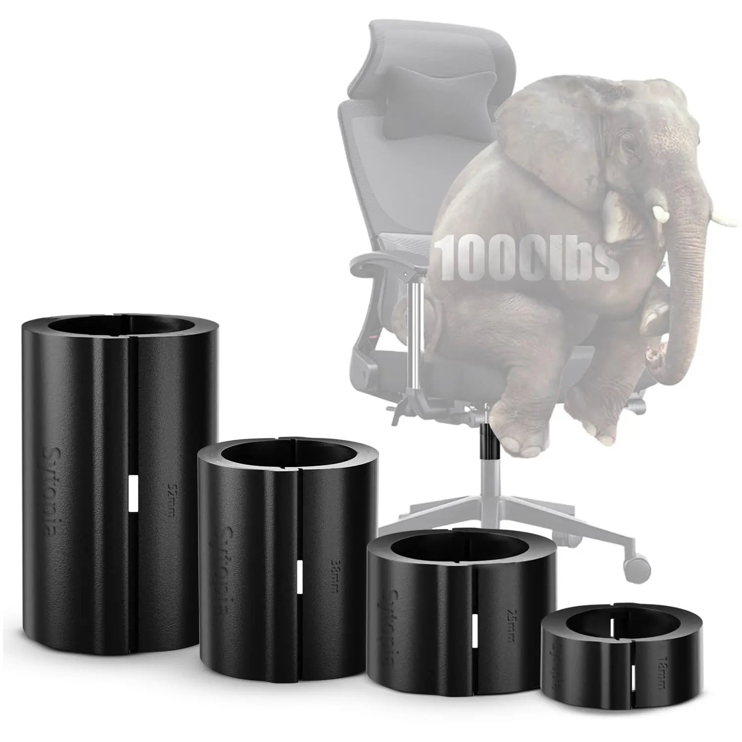 SYTOPIA Adjustable Office Chair Sinking Fixer - 4-Piece Clamps, No Cylinder or Tools Needed, Height Extender Accessory for 95% Swivel Chairs, Commercial Office Furniture Part,summerwins