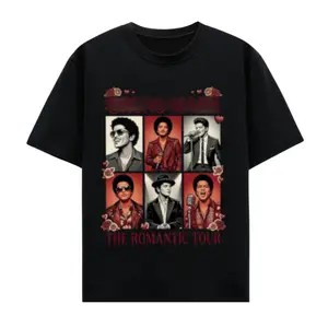 Bruno The Romantic Tour T-shirt, Retro Pop Concert Tee, Unisex Music Fan Gift
