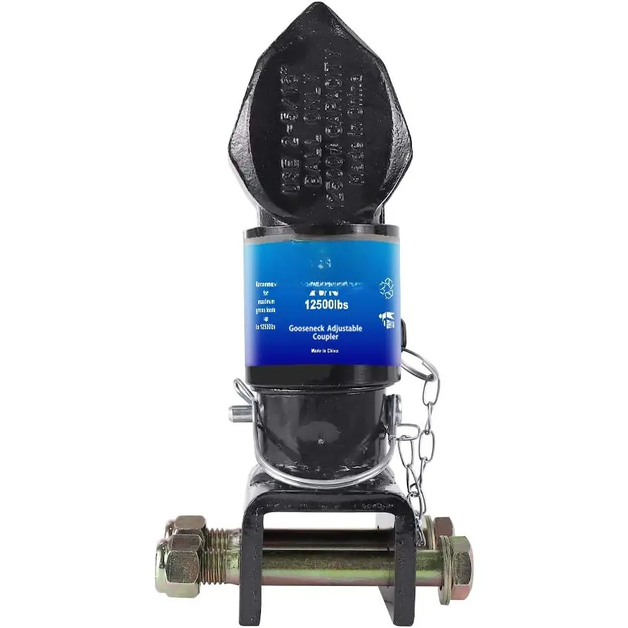 Gooseneck Adjustable Trailer Coupler for Boat and Utility Trailers, Synthetic Build, Coated Black Finish, 2-5/16" Ball Size Fit, 12500lbs Capacity, Manufacturer Warranty, Manufacturer Warrenty