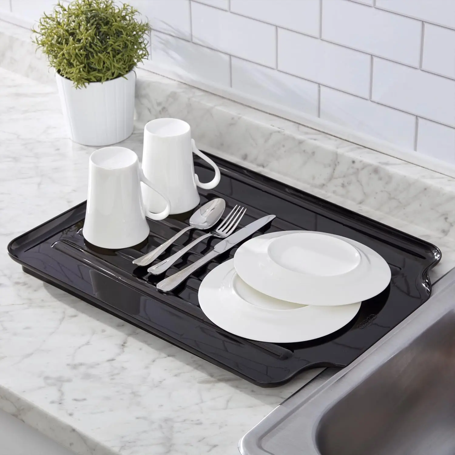 Copco Dish Rack Copco Large Black Drain Board Fits Under Any Large Dish Rack to Catch ...