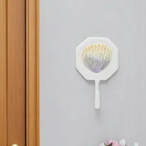 360 Stand 4-in. Cream & Pearl Cast Iron Seashell Wall Hook - Home Organiser, Decor, Tropical Hanger with Easy Mount Installation