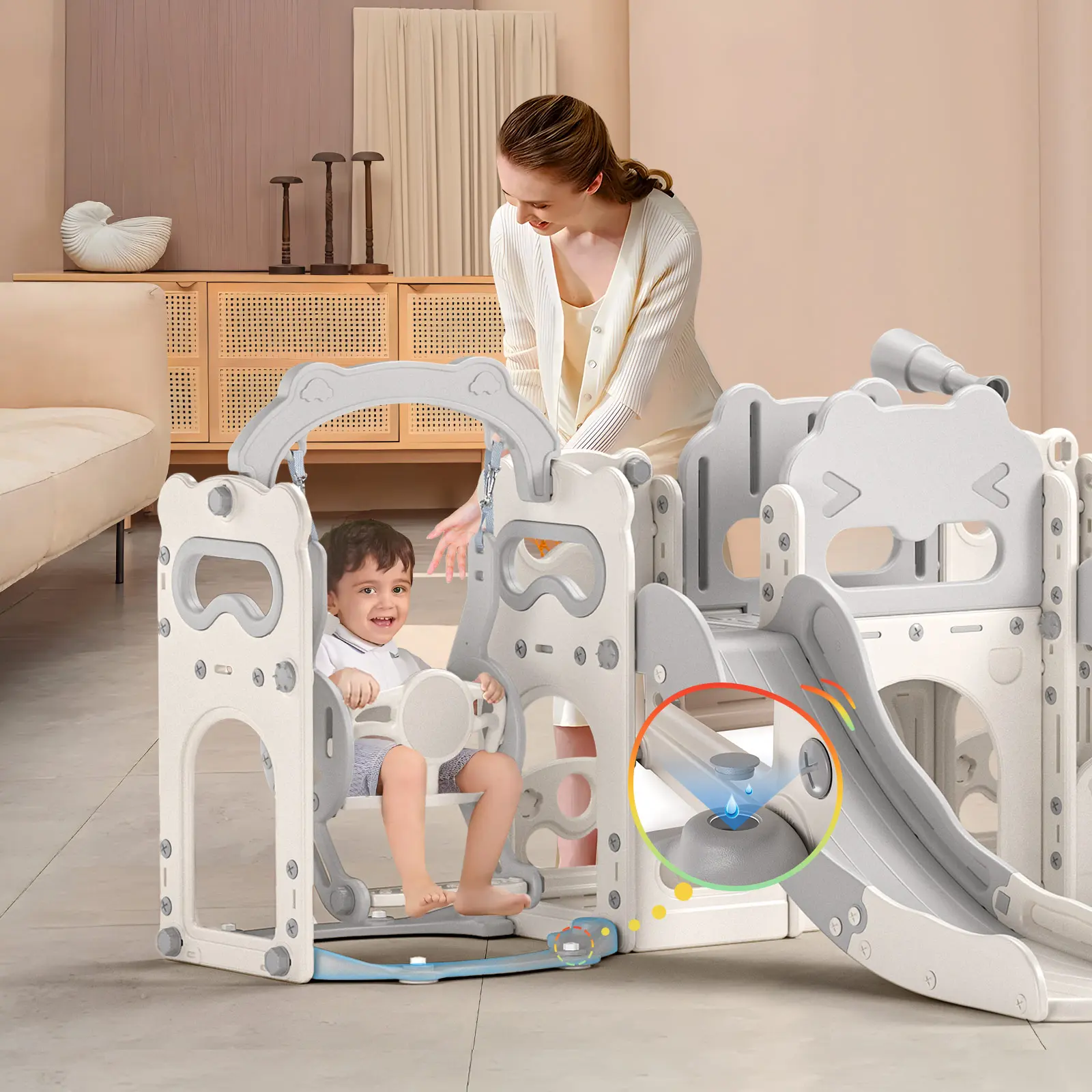 Toddler Slide and Swing Grey B