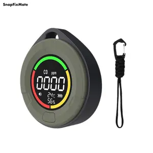 Snapfixmate Portable Carbon Monoxide Detector for Travel, Mini 3-in-1 Carbon Monoxide Monitor with Magnetic Suction, RV CO Detector Alarm Temp/Humidity Sensor, Rechargeable CO Monitor 120-140HR Standby