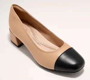 Clarks Collection Leather Cap Toe Pumps -Iridessa May