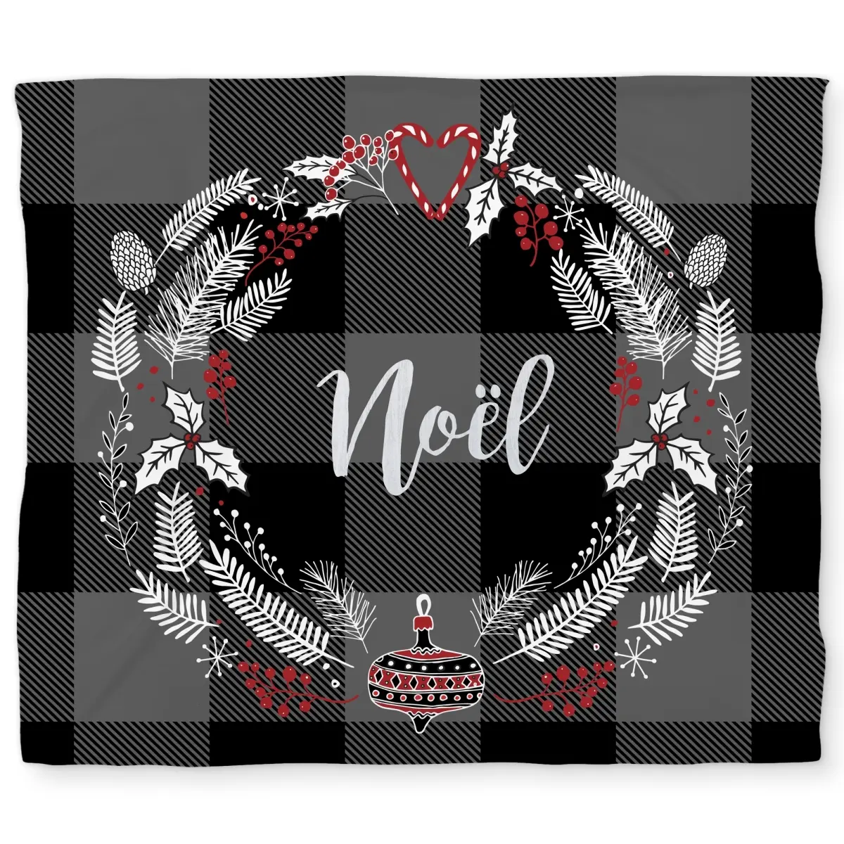 360 Stand King Size Wreath Print Microfiber Duvet Cover - 360-Degree Stand Design, Neutral Festive Holiday Decor Charm, Machine Washable Home Textile Bedding for King Size Beds, Machine-Washable Duvet Covers, Christmas, Illustrative