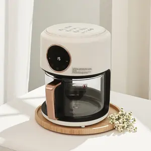 CNCEST Air Fryer 1200W Rapid Heating with 360° View Window 8 One-Touch Presets Large 3.8QT Capacity for Family Meals Easy Clean Glass Basket